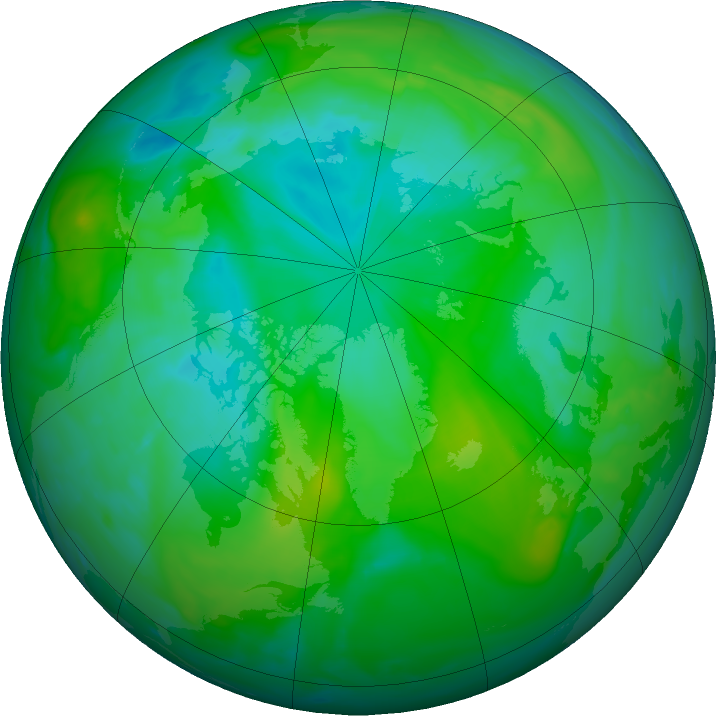 Arctic ozone map for 15 August 2022